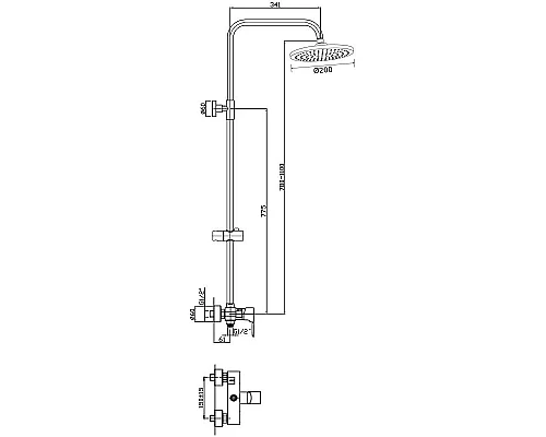 Приобрести Душевая система Orange Flipo M23-912cr Хром в магазине сантехники Santeh-Crystal.ru