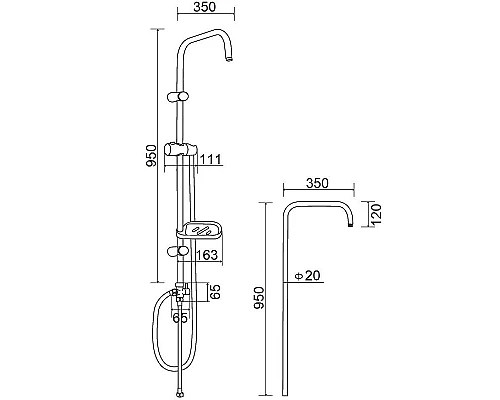 Купить Душевая штанга Orange OneLife OL-BAR1cr Хром в магазине сантехники Santeh-Crystal.ru