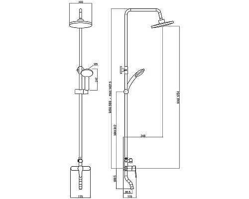 Купить Душевая система Orange OneLife P01-911b Черная матовая в магазине сантехники Santeh-Crystal.ru