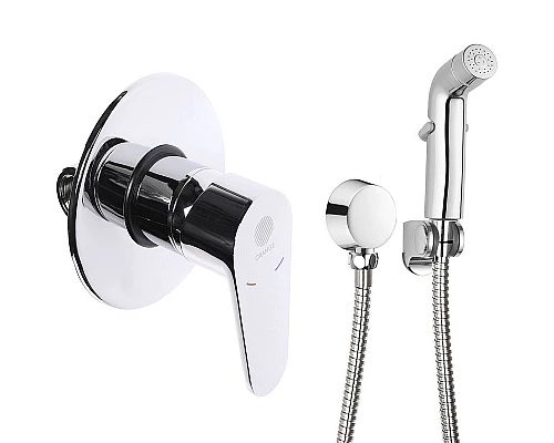 Купить Гигиенический душ со смесителем Orange Otto M22-455cr Хром глянцевый в магазине сантехники Santeh-Crystal.ru