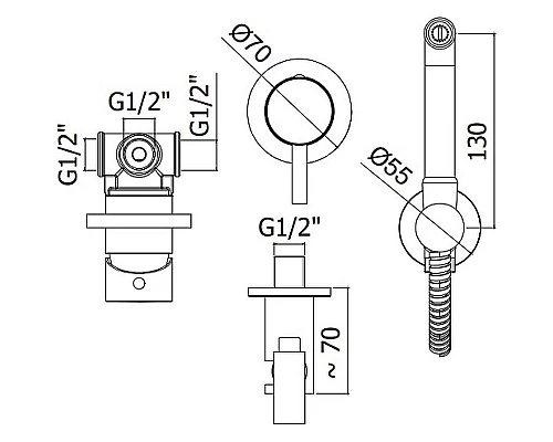 Купить Гигиенический душ со смесителем Paffoni Light KITDUP110NO Черный матовый в магазине сантехники Santeh-Crystal.ru