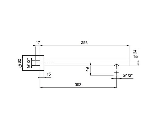 Купить Кронштейн для верхнего душа Paini 50PZ745TT35 Черный матовый в магазине сантехники Santeh-Crystal.ru