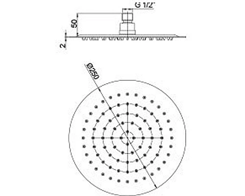 Приобрести Верхний душ Paini 50CR759UP25E Хром в магазине сантехники Santeh-Crystal.ru