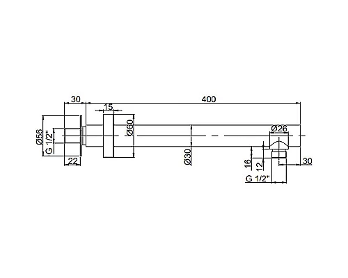 Заказать Кронштейн для верхнего душа Paini 50CR745T640BI Хром глянцевый в магазине сантехники Santeh-Crystal.ru