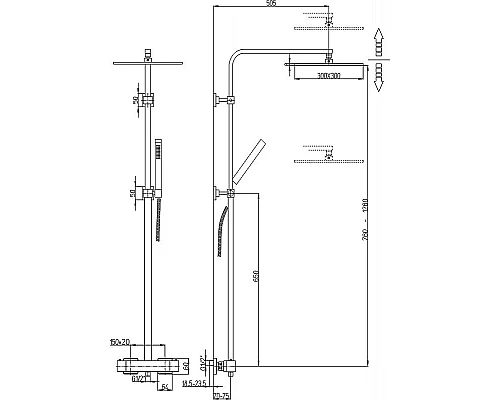 Приобрести Душевая система Paini Dax 84CR689TH3SQP1 с термостатом Хром в магазине сантехники Santeh-Crystal.ru