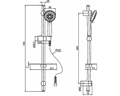 Заказать Душевой гарнитур Paini Monza 50CR124/P20 Хром в магазине сантехники Santeh-Crystal.ru