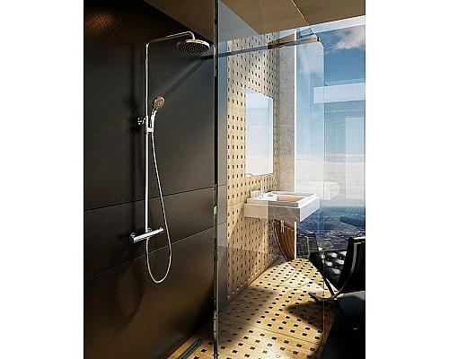 Купить Душевая система Ravak Termo 100 TE 091.00/150 X070058 с термостатом Хром в магазине сантехники Santeh-Crystal.ru