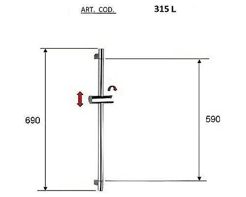 Приобрести Душевая штанга Remer 315L Хром в магазине сантехники Santeh-Crystal.ru