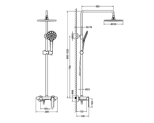 Заказать Душевая система Timo Anni SX-2710/03 Черный в магазине сантехники Santeh-Crystal.ru