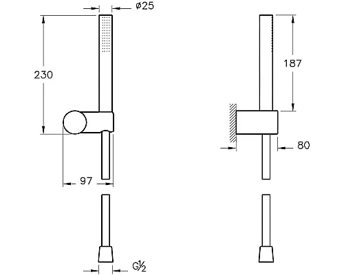 Купить Душевой гарнитур Vitra Origin 1F A4554326 Медь в магазине сантехники Santeh-Crystal.ru
