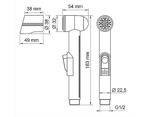 Заказать Гигиенический душ WasserKRAFT A092 Хром матовый в магазине сантехники Santeh-Crystal.ru