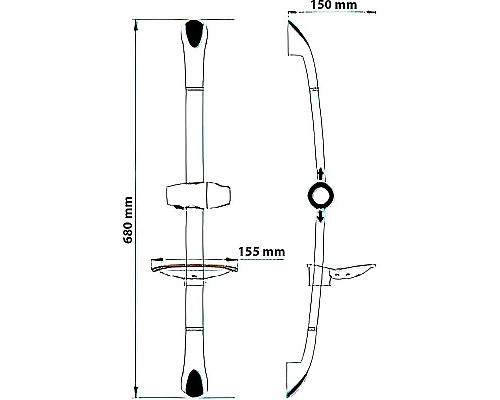 Приобрести Душевая штанга WasserKRAFT A006 Хром в магазине сантехники Santeh-Crystal.ru