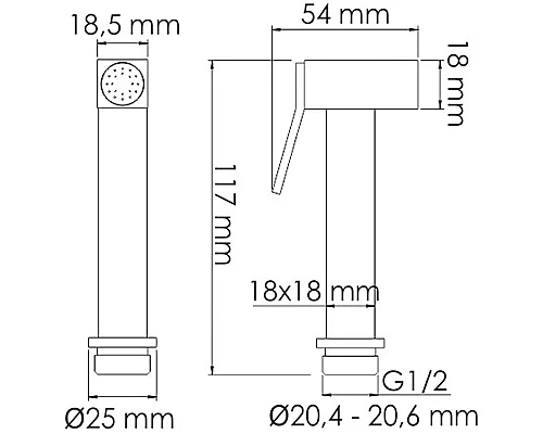 Купить Гигиенический душ WasserKRAFT A136 Хром в магазине сантехники Santeh-Crystal.ru