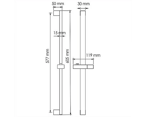 Купить Душевая штанга WasserKRAFT A123 Хром в магазине сантехники Santeh-Crystal.ru