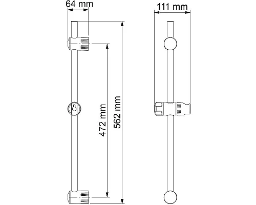 Заказать Душевая штанга WasserKRAFT A012 Хром матовый в магазине сантехники Santeh-Crystal.ru