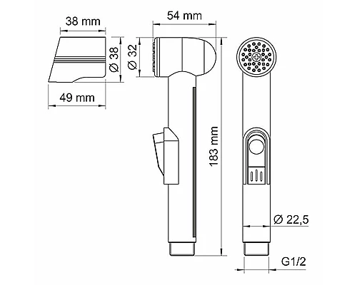 Купить Гигиенический душ со смесителем WasserKRAFT А85056 Белый матовый в магазине сантехники Santeh-Crystal.ru