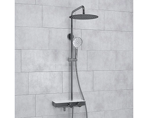 Купить Душевая система WasserKRAFT A113.116.127.CH Thermo с термостатом Хром Белая в магазине сантехники Santeh-Crystal.ru