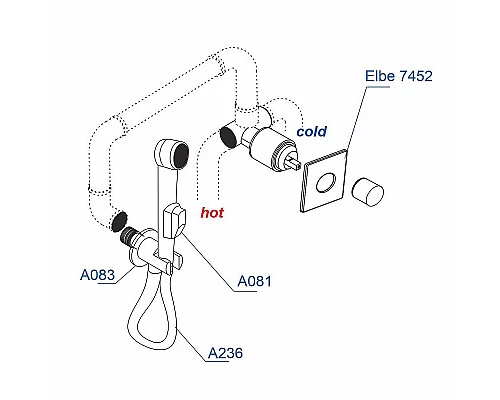 Заказать Гигиенический душ со смесителем WasserKRAFT A07436 Черный матовый в магазине сантехники Santeh-Crystal.ru