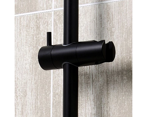 Купить Душевая штанга WasserKRAFT A076 Черная матовая Хром в магазине сантехники Santeh-Crystal.ru