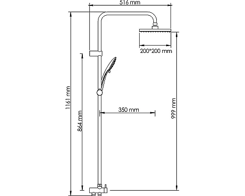 Купить Душевая система WasserKRAFT A017 Хром в магазине сантехники Santeh-Crystal.ru