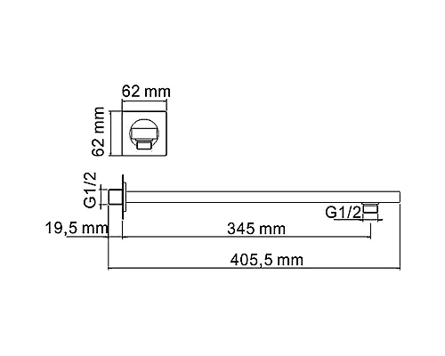 Заказать Кронштейн для верхнего душа WasserKRAFT Aisch A180 Золото матовое в магазине сантехники Santeh-Crystal.ru