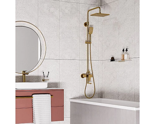 Заказать Душевая система WasserKRAFT Aisch A15501 Золото матовое в магазине сантехники Santeh-Crystal.ru