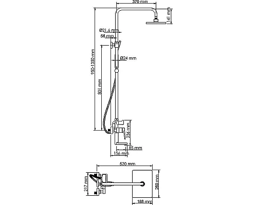 Заказать Душевая система WasserKRAFT Aisch A15501 Золото матовое в магазине сантехники Santeh-Crystal.ru