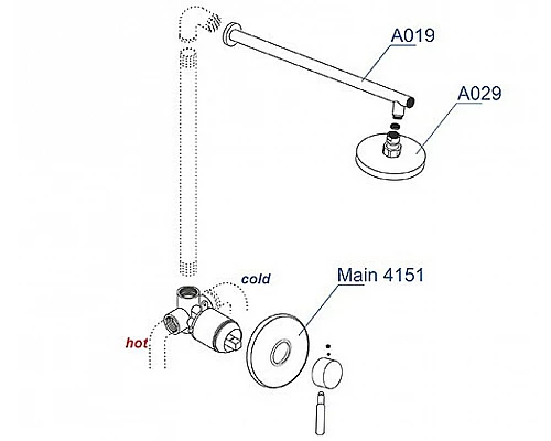 Заказать Душевая система WasserKRAFT Main A12429 Хром в магазине сантехники Santeh-Crystal.ru