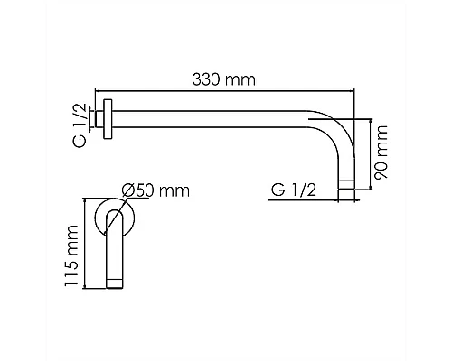 Купить Кронштейн для верхнего душа WasserKRAFT Mindel A146 Белый матовый в магазине сантехники Santeh-Crystal.ru