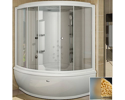 Купить Душевой бокс Radomir Калифорния 1 155x155 1-04-1-0-4-0781 профиль Белый стекло матовое в магазине сантехники Santeh-Crystal.ru