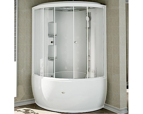 Заказать Душевой бокс Radomir Лаура 128x128 1-04-1-0-4-0860 профиль Белый стекло прозрачное в магазине сантехники Santeh-Crystal.ru