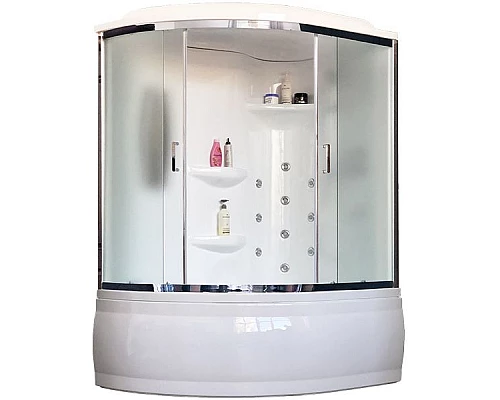 Приобрести Душевой бокс Royal Bath ALP 170х100 RB170ALP-C-CH-R с гидромассажем стекло матовое задняя стенка Белая в магазине сантехники Santeh-Crystal.ru