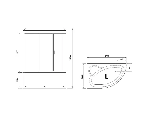 Заказать Душевой бокс Royal Bath ALP 150x100 RB150ALP-T-L с гидромассажем в магазине сантехники Santeh-Crystal.ru