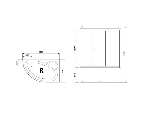 Заказать Душевой бокс Royal Bath ALP 170x100 RB170ALP-C-R с гидромассажем в магазине сантехники Santeh-Crystal.ru