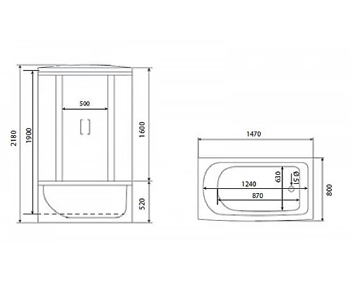 Заказать Душевой бокс Timo Eco 148х80 TE-0750 с гидромассажем в магазине сантехники Santeh-Crystal.ru