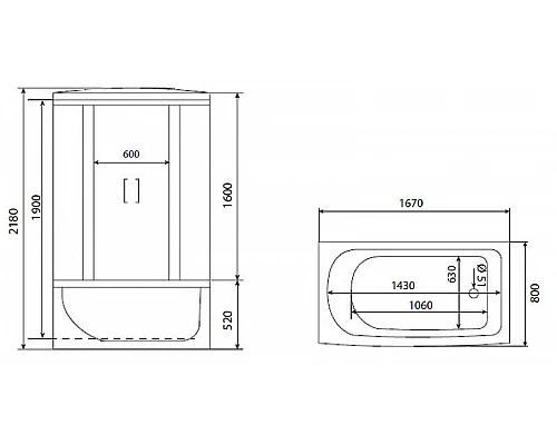 Заказать Душевой бокс Timo Eco 168х80 TE-0770 с гидромассажем в магазине сантехники Santeh-Crystal.ru