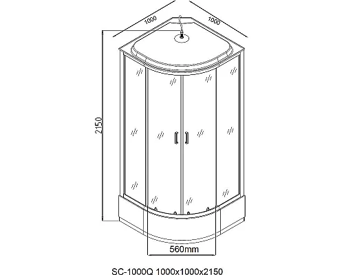 Купить Душевая кабина Aquanet SC-1000Q 100х100 243329 без гидромассажа в магазине сантехники Santeh-Crystal.ru