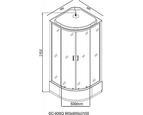 Заказать Душевая кабина Aquanet SC-900Q 90х90 243328 без гидромассажа в магазине сантехники Santeh-Crystal.ru