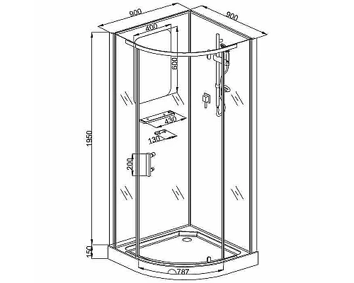 Купить Душевая кабина Cerutti SPA Korra 90х90 901B без гидромассажа в магазине сантехники Santeh-Crystal.ru