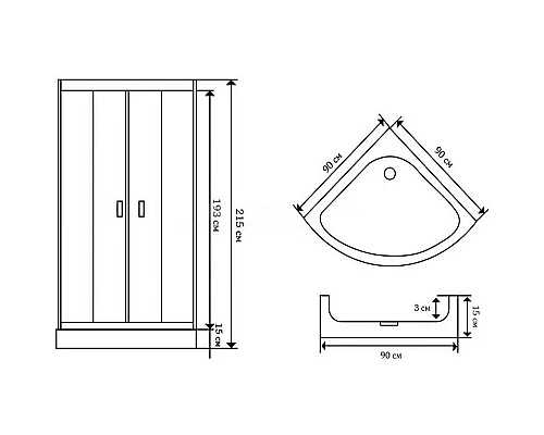 Купить Душевая кабина Cerutti SPA Viva 90х90 91B без гидромассажа в магазине сантехники Santeh-Crystal.ru