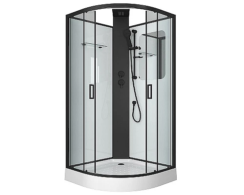Заказать Душевая кабина Grossman GR250 100x100 Черная без гидромассажа в магазине сантехники Santeh-Crystal.ru
