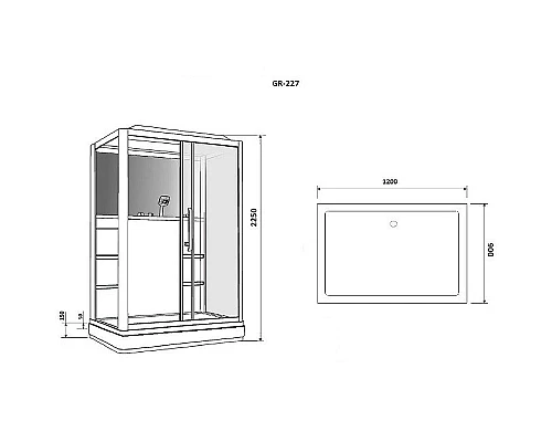 Купить Душевая кабина Grossman 120x90 GR227L с гидромассажем в магазине сантехники Santeh-Crystal.ru