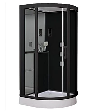 Душевая кабина Grossman GR-241 100x100 профиль Черный стекло прозрачное