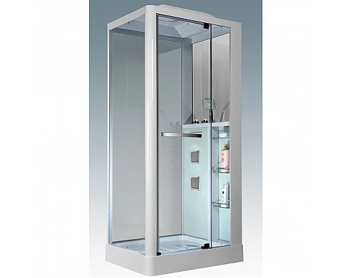 Приобрести Душевая кабина Grossman GR-122 100x80 профиль Белый стекло прозрачное в магазине сантехники Santeh-Crystal.ru