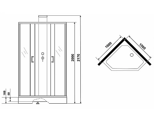 Купить Душевая кабина Grossman Elegans 100x100 GR250D без гидромассажа в магазине сантехники Santeh-Crystal.ru