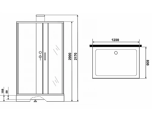 Заказать Душевая кабина Grossman Elegans 120x80 GR252Q без гидромассажа в магазине сантехники Santeh-Crystal.ru