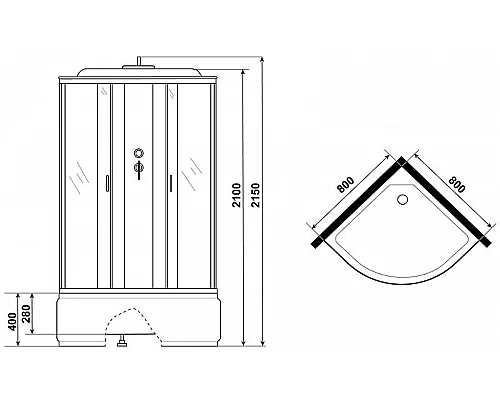 Купить Душевая кабина Niagara 80x80 NG-2507-14 без гидромассажа в магазине сантехники Santeh-Crystal.ru