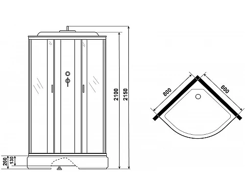 Заказать Душевая кабина Niagara 80x80 NG-3503-14 без гидромассажа в магазине сантехники Santeh-Crystal.ru