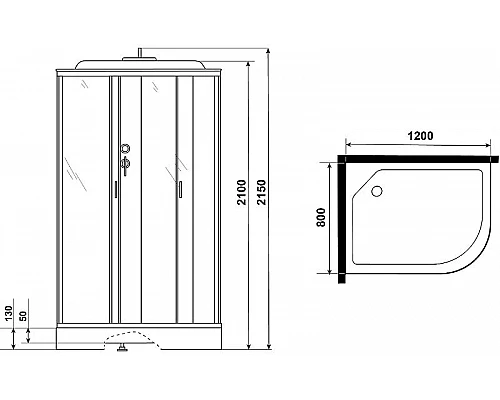 Купить Душевая кабина Niagara Classic 120х80 NG-3512-14L без гидромассажа в магазине сантехники Santeh-Crystal.ru
