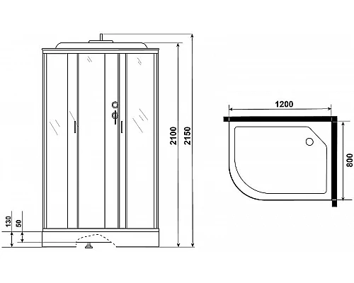 Заказать Душевая кабина Niagara Classic 120х80 NG-3512-14R без гидромассажа в магазине сантехники Santeh-Crystal.ru